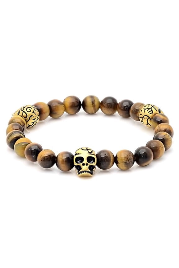Mens Strecth Tiger Eye Bracelet