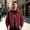 thumbnail image 1 of Mens Streetwear Functional Cargo Jacket, Lapel Button Zipper Pocket Outer Coat, Lightweight Windproof Casual Top, 1 of 6