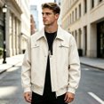 thumbnail image 1 of Mens Streetwear Functional Cargo Jacket, Lapel Button Zipper Pocket Outer Coat, Lightweight Windproof Casual Top, 1 of 6