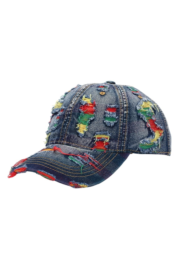 Mens Streetwear Vintage Baseball Cap Ripped Distressed Retro Sun Protection Adjustable Dad Hat for Unisex