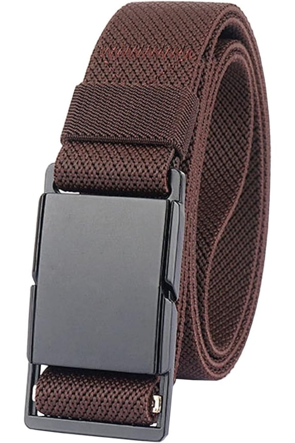 Mens Stretch Belt Quick Release Magnetic Buckle Elastic Webbing Sport Work Golf Belts for Men 1.34inch Wide