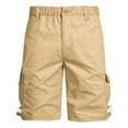 thumbnail image 1 of Mens Stretch Cargo Shorts Casual Elastic Waist Shorts Summer Twill Work Pants Outdoor Relaxed Fit Pants with Pockets, 1 of 7