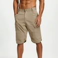 thumbnail image 1 of Mens Stretch Chino Shorts Casual Flat Front Slim Fit Shorts Spandex Half Pant Khaki XL, 1 of 5