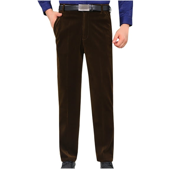 Mens Stretch Corduroy Pant Elastic Waist Drawstring Harem Pants Fashion Loose Casual Long Trousers Corduroy Vintage Solid Sweatpants Straight Fit Flat-Front Casual Chino Pants