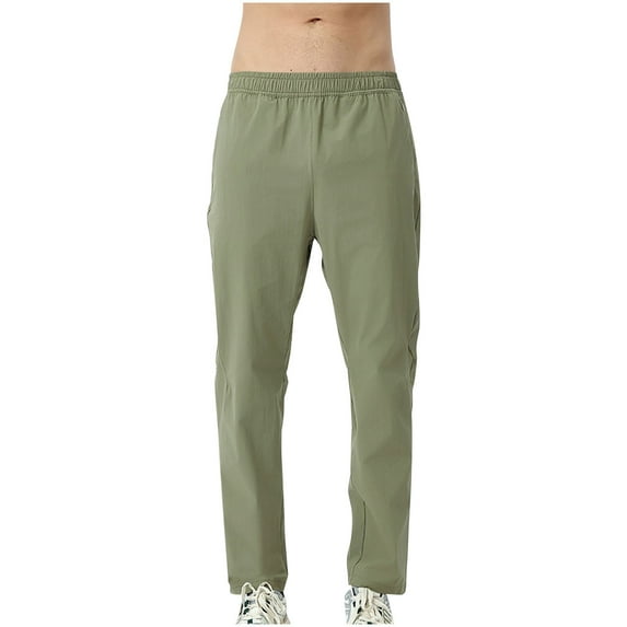 Mens Stretch Golf Pants Casual Slim Fit Dress Pant Elastic Waist Tapered Work Cropped Trousers Solid Color Streetwear