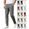 thumbnail image 1 of Mens Stretch Pants with Pockets Casual Comfy Tapered Work Wicking Elastic Waist Zipper Hiking Pants for Men, 1 of 8