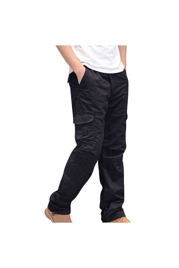Mens Stretch Tactical Pants Casual Cargo Pants Cotton Relaxed Fit Hiking Outdoor Workout Pant Combat Work Trousers