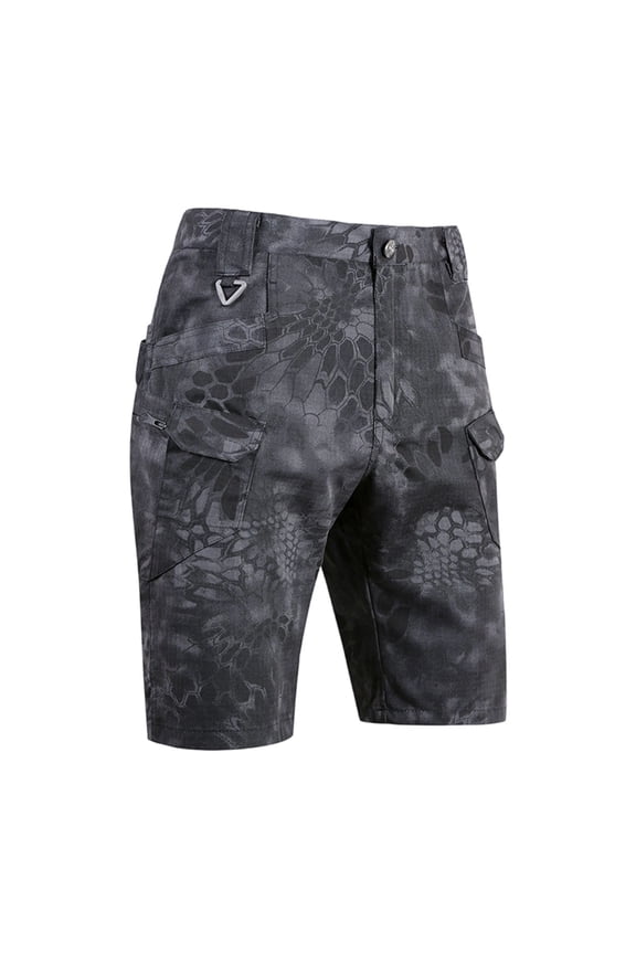 Mens Stretch Tactical Shorts Camo Water Resistant Ripstop Cargo Shorts Outdoor Lightweight Work Hiking Pants Dark Gray S
