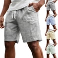 thumbnail image 1 of Mens Striped Casual Shorts Summer Beach Elastic Waist Drawstring Shorts with Pockets Mens Athletic Gym Shorts Daily Wear Walking Summer Outfit Blue S, 1 of 7