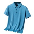 thumbnail image 1 of Mens Striped Polo Shirts Business Pullover Tshirts Casual Lightweight Tops Trendy Summer Outfits, 1 of 6