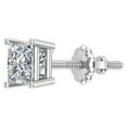 thumbnail image 1 of Mens Stud Earrings Princess Cut Diamond Earrings for Women-Teens Replacement Single (not a pair) 0.38 CTW 14K White Gold (G,VS2), 1 of 4