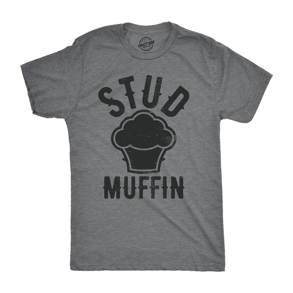 Mens Stud Muffin T Shirt Funny Graphic Tee for Guys Novelty Dad Joke Top Graphic Tees