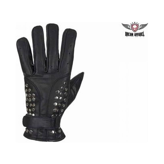 Mens Studded Full Finger Gloves - Extra Large