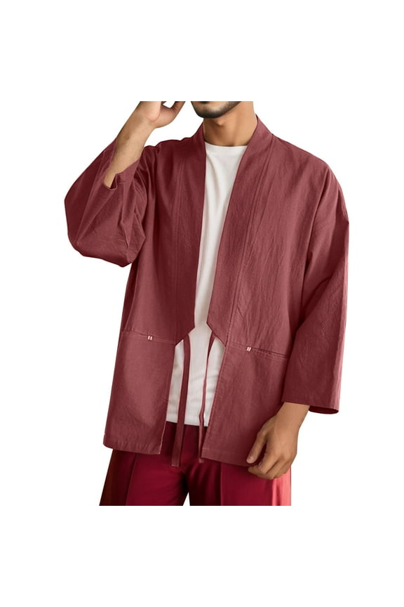 Mens Style National Style Retro Hanfu Japanese Loose Cardigan Coat