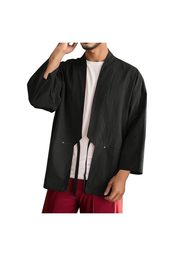 Mens Style National Style Retro Hanfu Japanese Loose Cardigan Coat