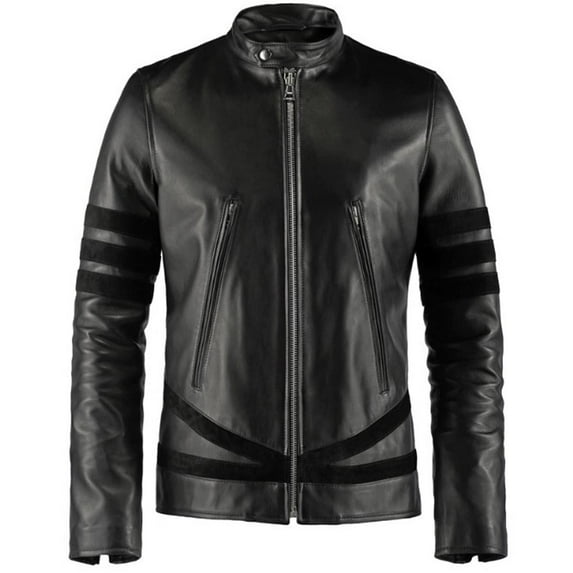Mens Stylish Black Leather Jacket, Movie's Outfit, Studio Fashion Outerwear