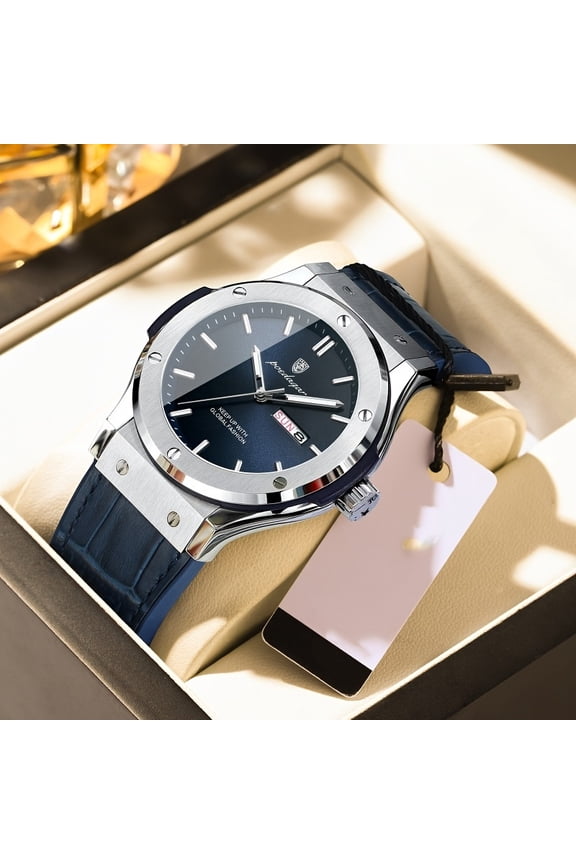 Mens Stylish Night Glow Quartz Watch - Water Resistant, Accurate Timekeeping, Luminous Dial, Perfect Accessory for Formal Occasions