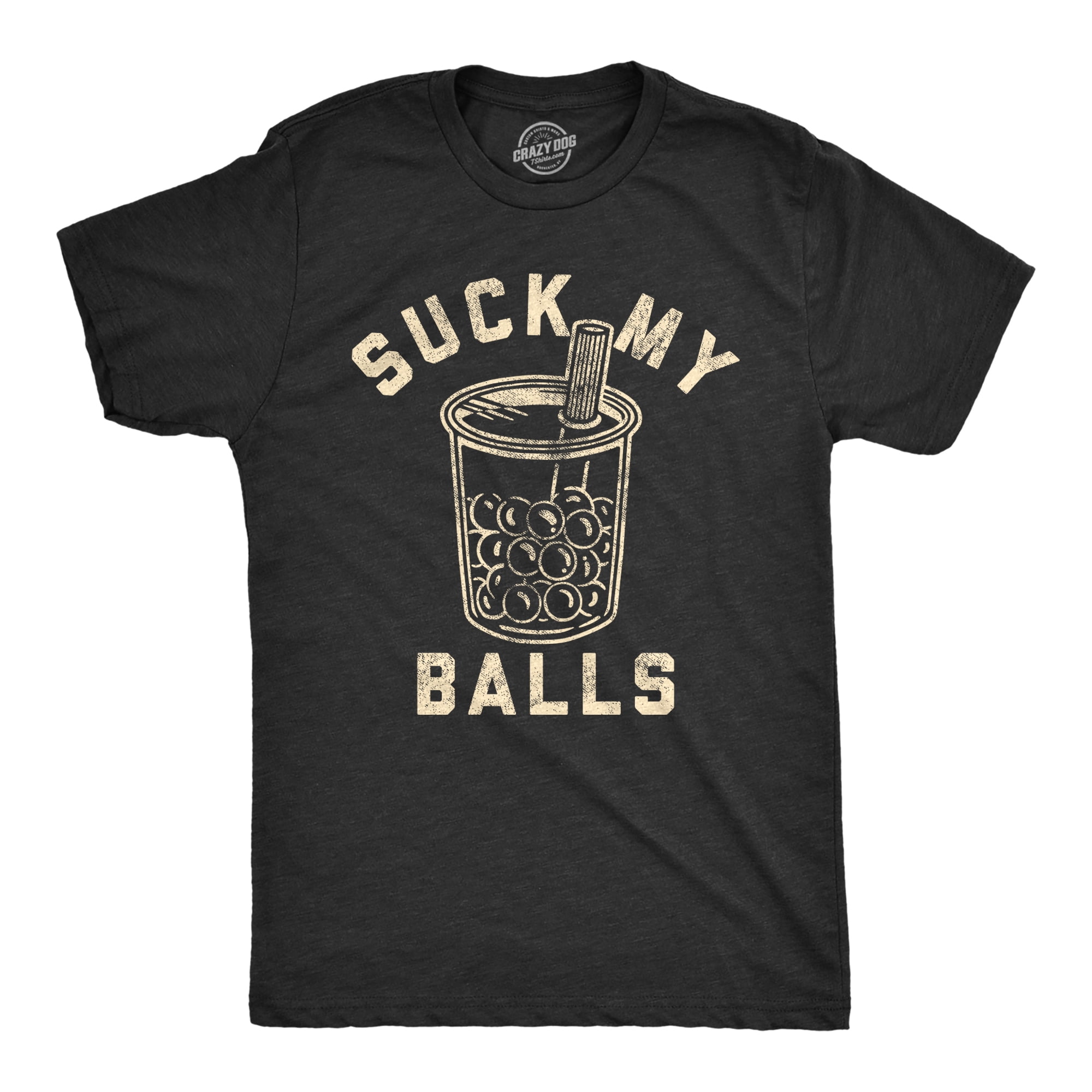 Mens Suck My Balls Tshirt Funny Boba Tea Bubble Drink Graphic Novelty Graphic Tee Graphic Tees