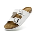 thumbnail image 1 of Mens Suede Flat Sandals Cork Footbed Slides 2 Straps Adjustable Buckle Slip On Summer with Comfort Shoes, 1 of 6