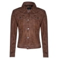 thumbnail image 1 of Mens Suede Leather Denim Jeans Jacket-Dover in Tan, 1 of 5