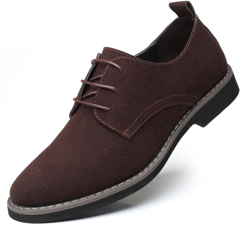 Men\'s Brown Suede Derby Shoes - Classic Lace-Up Oxford Men main image 2