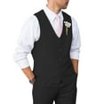 thumbnail image 1 of Mens Suit 2 Piece Slim Fit Suit for Wedding Vest Pants Suit for Wedding Groom Formal Business Black XXS, 1 of 6