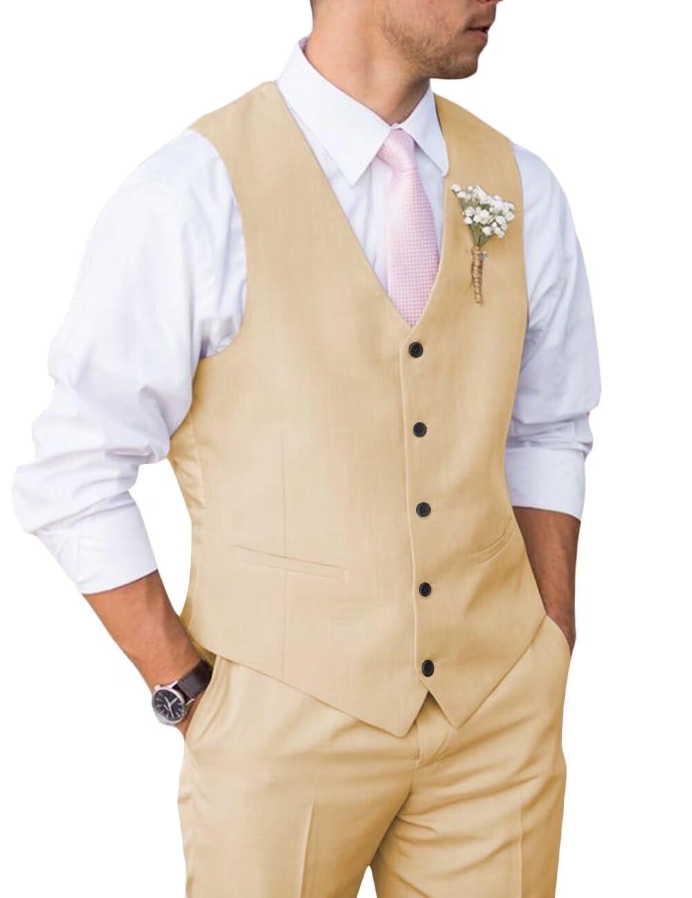 Prefect 2 Pieces Wedding Suits Solid Color Slim Fit Men's Suit main image 0