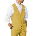 thumbnail image 1 of Mens Suit 2 Piece Slim Fit Suit for Wedding Vest Pants Suit for Wedding Groom Formal Business Gold M, 1 of 6