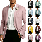 Mens Suit Blazer Lightweight Mens Summer Beach Sport Coat Casual Blazer for Men Single Breasted Solid Jacket Hot Pink S