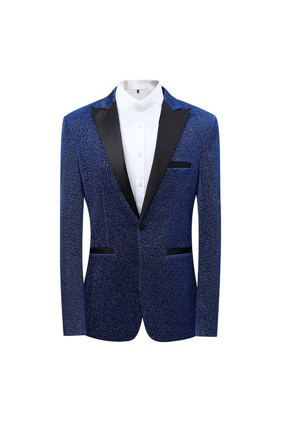 Mens Suit Blazer Slim Fit Tuxedo Suits Jacket Sequin Performance Ceremonial Dress Party Coat for Wedding Prom Dinner