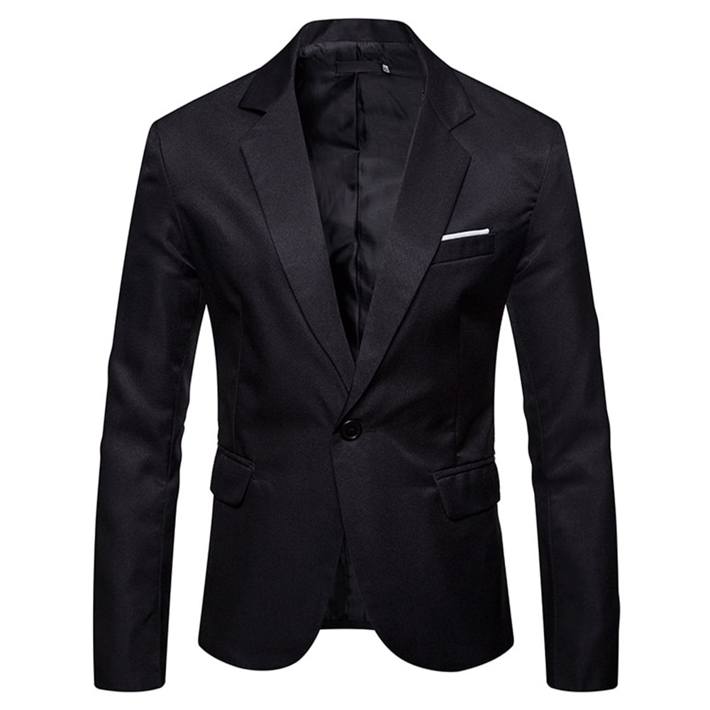 Mens Suit Jacket 1 Button Notched Lapel Sport Coat Business Daily ...