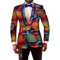 thumbnail image 1 of Mens Suit Jacket Floral Printed Two Button Casual Blazer Coat, 1 of 5