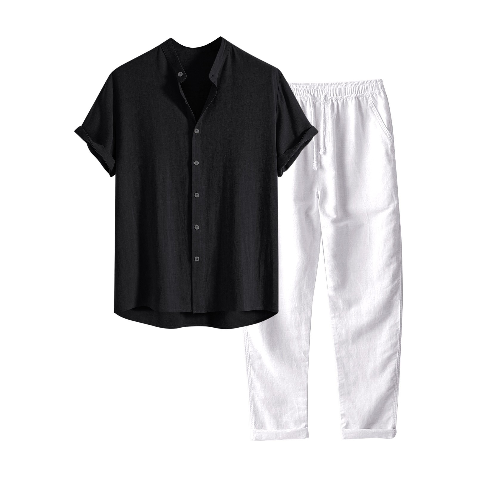 Mens Suit Jacket Suit Modern Fit Men s Tuxedo Jacket Mountain Tuxedo Mens Funky Suits Mens Casual Spring Solid Color Short Sleeve Turndown Collar Top Long Pant Suit Walmart
