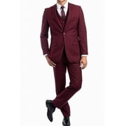 Mens Suit Set Slim Fit Two-Button 3 Piece Wool Blend$550 44