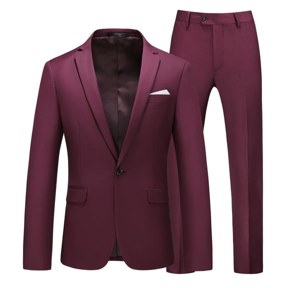 Mens Suit,Slim Fit Suit 2 Piece Set Business Blazer and Pants Wedding Party Formal Office Wear Attire,Suits for Men,M