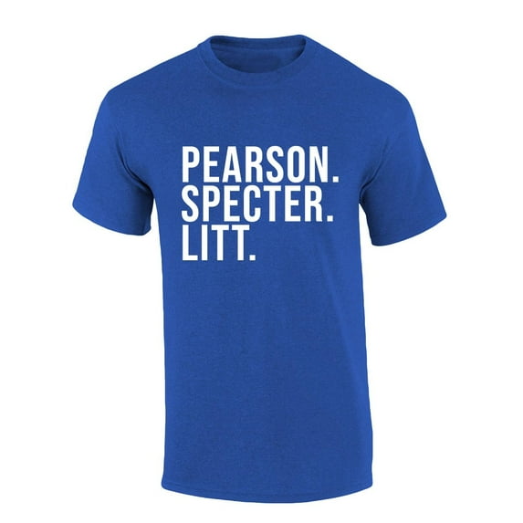Mens Suit Tshirt Pearson Specter Litt Short Sleeve T-shirt-Heather Royal-6xl