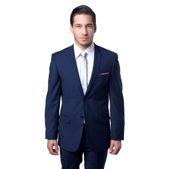 Mens Suit Two Piece Slim Fit Solid Notch Lapel Tuxedo Set