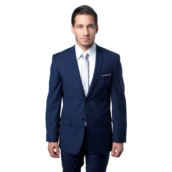 Mens Suit Two Piece Slim Fit Solid Notch Lapel Tuxedo Set