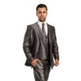 thumbnail image 1 of Mens Suit Two Piece Solid Notch Lapel Set With Free Matching Vest, 1 of 5