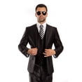 thumbnail image 1 of Mens Suit Two Piece Solid Notch Lapel Set With Free Matching Vest, 1 of 5