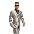 thumbnail image 1 of Mens Suit Two Piece Solid Notch Lapel Set With Free Matching Vest, 1 of 5