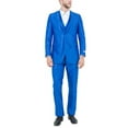 thumbnail image 1 of Mens Suit Two Piece Solid Notch Lapel Set With Free Matching Vest, 1 of 5