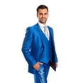 thumbnail image 1 of Mens Suit Two Piece Solid Notch Lapel Set With Free Matching Vest, 1 of 5
