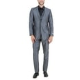 thumbnail image 1 of Mens Suit Two Piece Solid Notch Lapel Set With Free Matching Vest, 1 of 5