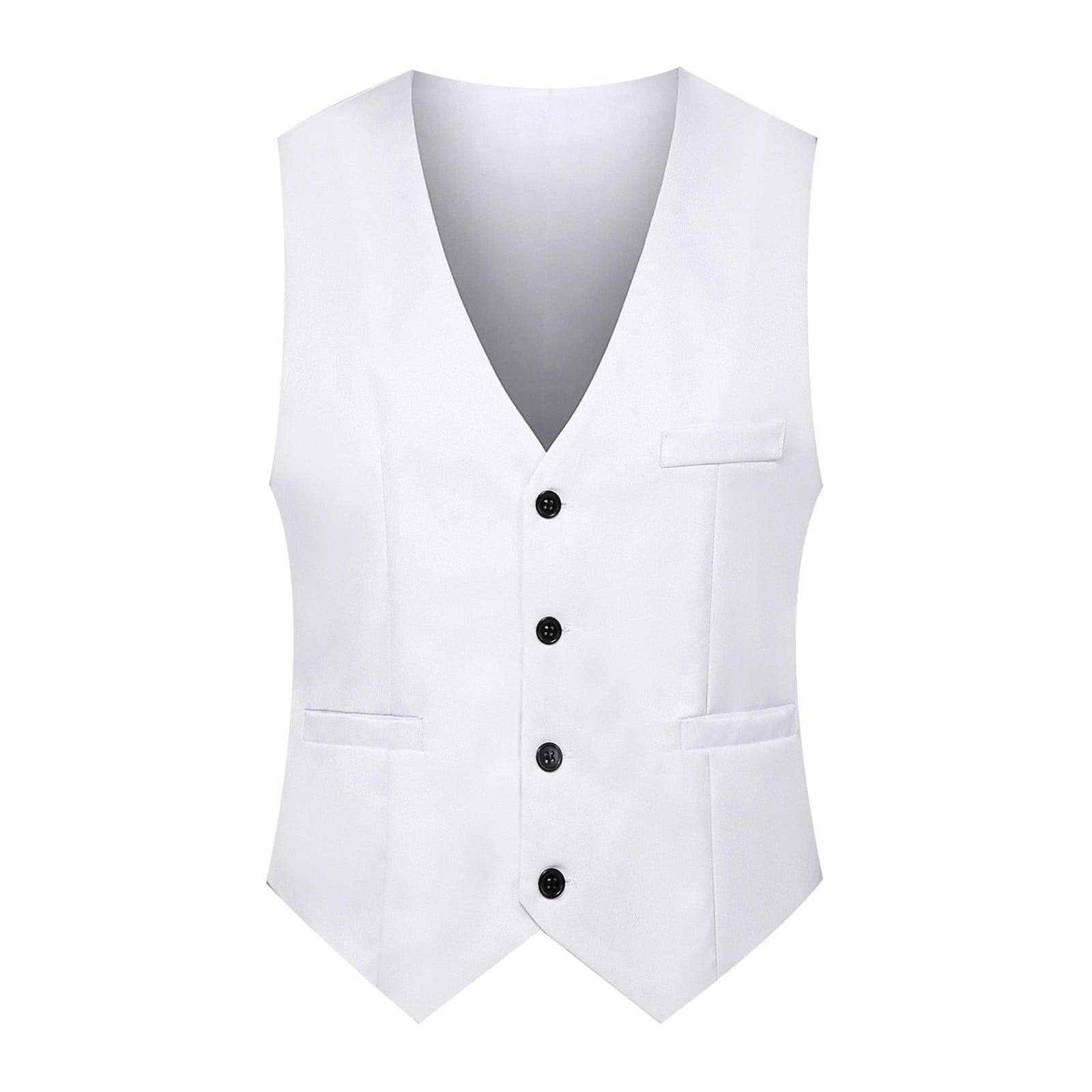 Highest Quality 3 Button White Suits For Men + vest main image 1