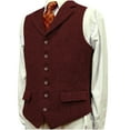 thumbnail image 1 of Mens Suit Vests Sleeveless Button-Down V Neck Collared Business Work Waistcoats Formal Dress Solid Slim Vests for Suits or Tuxedos, 1 of 5