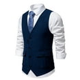 thumbnail image 1 of Mens Suit Vests with Pockets Dress Slim Business Work Waistcoats Solid Sleeveless Button Up V Neck Vest for Wedding Tuxedos 2025, 1 of 8