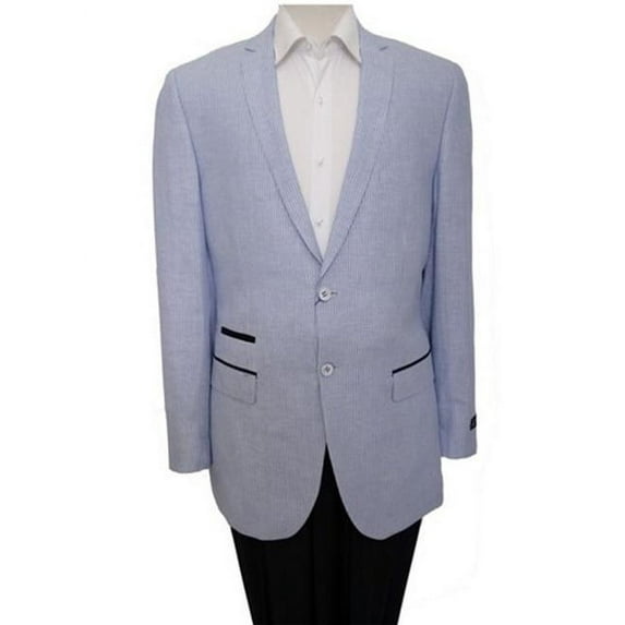 Mens Suits One welt chest pocket 2 Button Front Closure Notch Lapel Mens Jacket Blue - Small 40