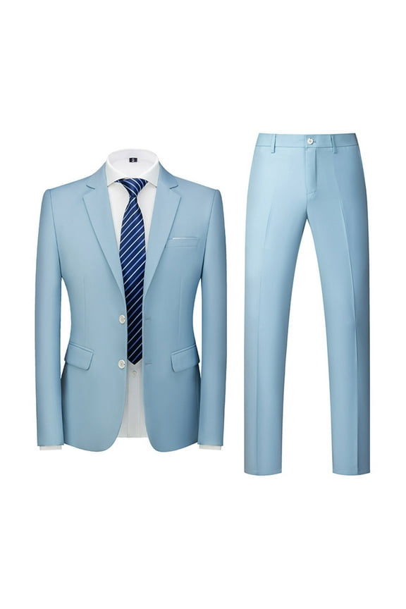 Mens Suits Regular Slim Fit Suit Set One Button Blazer Jacket Pants Tuxedo Set for Party Wedding Business Prom