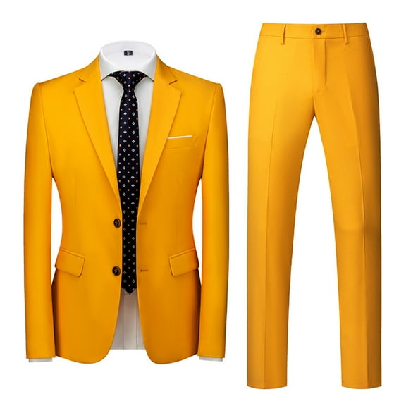 Mens Suits Regular Slim Fit Suit Set One Button Blazer Jacket Pants Tuxedo Set for Party Wedding Business Prom